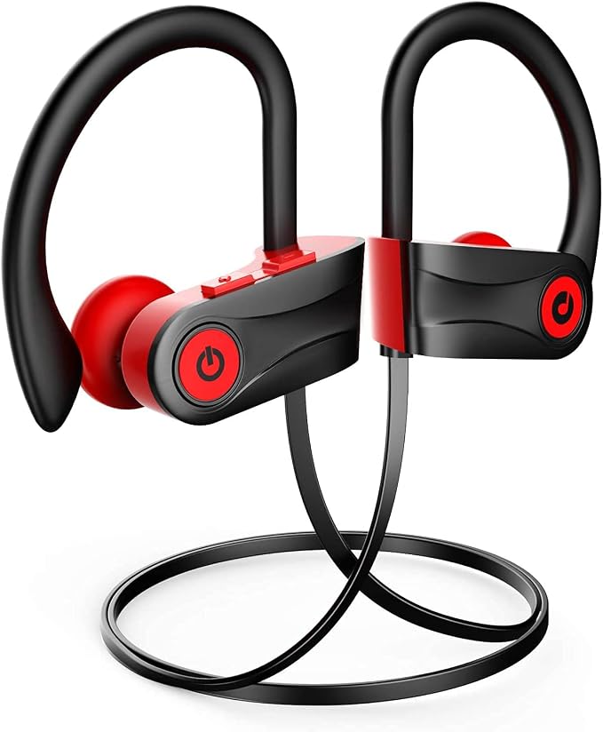Otium Wireless Bluetooth 5.3 Sport Headphones Built-in Mic in Ear Running Headset with Earhooks 16 Hours Playtime by Unknown