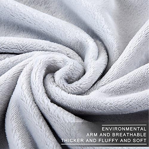 Polar Fleece Throw Blankets Travel Size for The Bed Extra Soft Brush Fabric Super Warm Sofa Throw Blanket 50" x 61"(Gray Travel) - Image 5