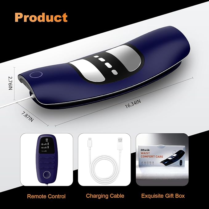 Lower Back Massager with Traction,Heat,Electrotherapy and Vibration - Image 7
