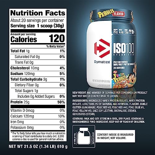 Dymatize ISO100 Protein Powder, 100% Whey Isolate, Fruity Pebbles - Image 6