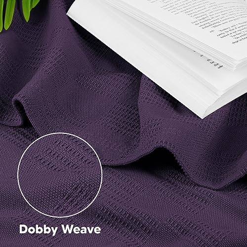 Utopia Bedding 100% Cotton Thermal Blanket Plum King, 90x108 Inches - Image 3