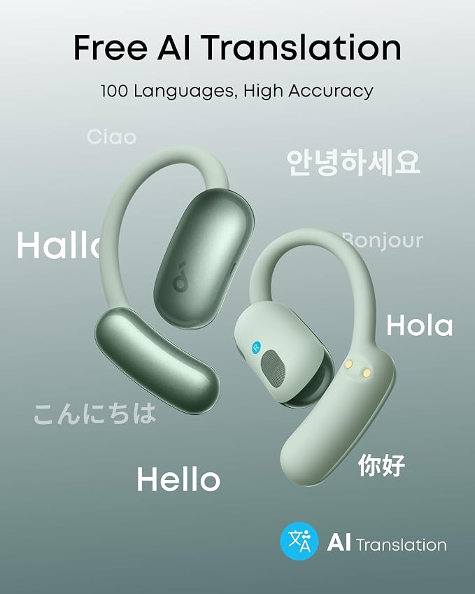 Soundcore AeroFit 2 by Anker Open Ear Earbuds, AI Assistant Earbuds | AI Assistant, Real-Time Translation, 4 Adjustable Positions, 42H Playtime, Rich Bass, Hi-Res, IP55, AI Clear Calls - Image 2