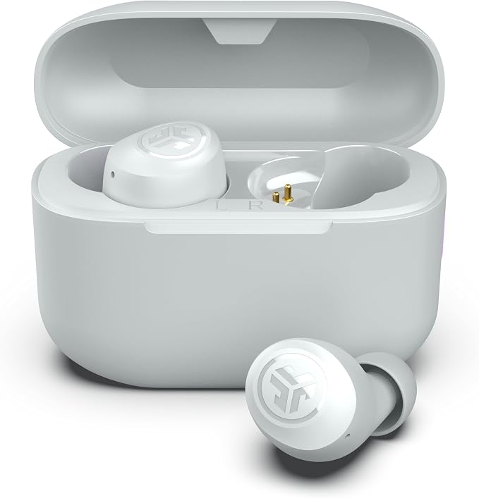 JLab Go Air Pop+ True Wireless Earbuds, in Ear Headphones, Bluetooth Earphones, 35H Playtime Ear Buds, Bluetooth Earbuds with Microphone, USB-C Charging Case, Dual Connect, EQ3 Sound, Cloud White | Wireless Earphones, IP55 True Wireless Earbuds with Mi... by JLab