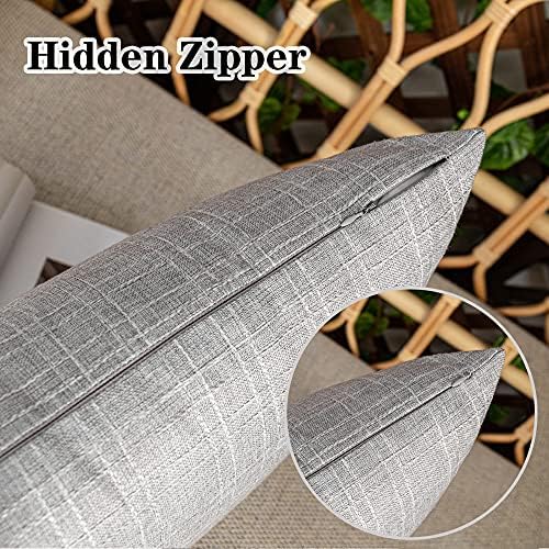 Kevin Textile Outdoor Waterproof 24”x24” Pillow Covers 2 Pack, Grey - Image 3