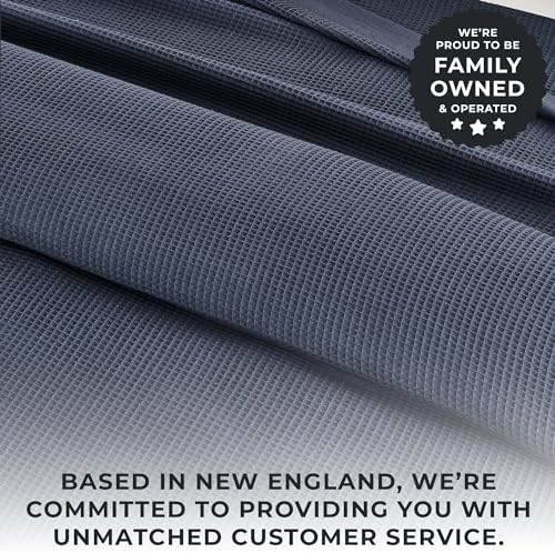 Great Bay Home 100% Cotton Blanket for King Size Bed | Lightweight and Breathable Waffle Weave Blankets for Summer & Spring | Versatile, Layering Navy Bed Blanket, Ocean Blue, 102x90 inches - Image 4