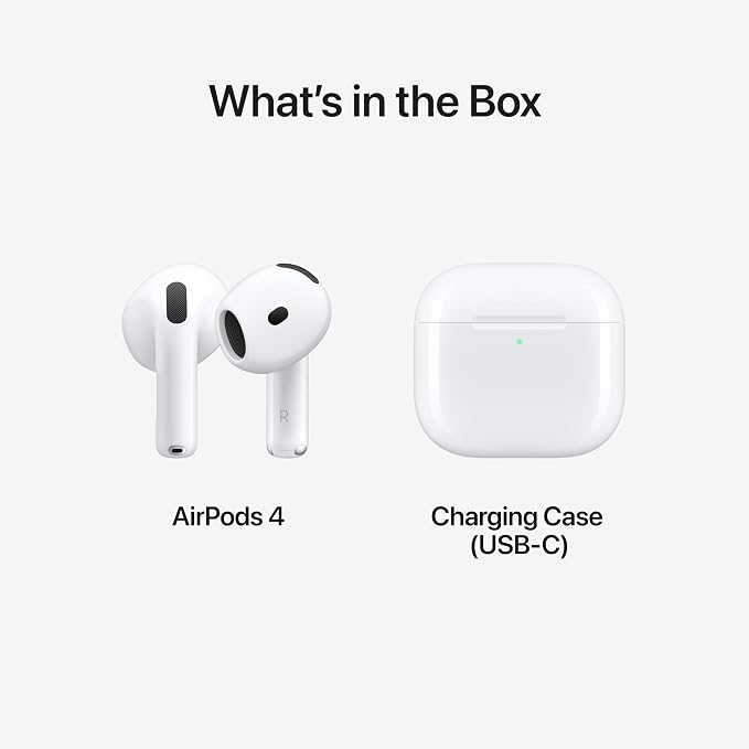 Apple AirPods 4 Wireless Earbuds, Bluetooth Headphones, Personalized Spatial Audio, Sweat and Water Resistant, USB-C Charging Case, H2 Chip, Up to 30 Hours of Battery Life with AppleCare+ (2 Years) - Image 6