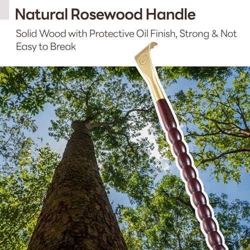 Tomorotec Back Scratcher Massager, Ebony Wood Brass Head Itch Relief 17.5" - Image 2