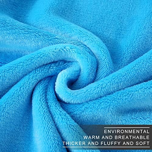 Polar Fleece Blankets Queen Size Light Blue for The Bed Extra Soft Brush Fabric Super Warm Sofa Blanket 90" x 90"(Lake Blue Queen) - Image 3