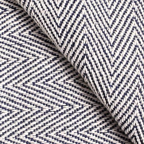Glamburg 100% Soft and Breathable Cotton Thermal Blanket Queen Navy - Perfect for Layering Any Bed for All Season - Image 4