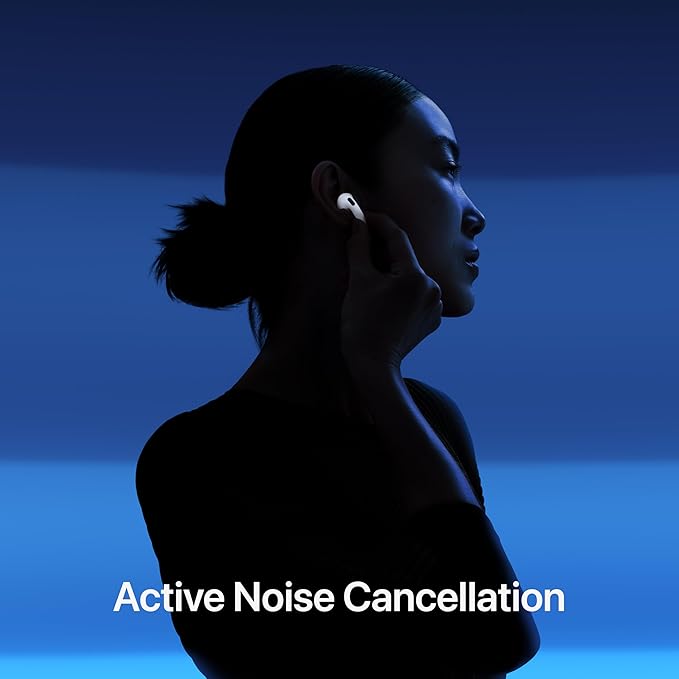 Apple AirPods 4 Wireless Earbuds, Bluetooth Headphones, with Active Noise Cancellation, Adaptive, Transparency Mode, Personalized Spatial Audio, USB-C Charging Case, Wireless Charging, H2 Chip - Image 3