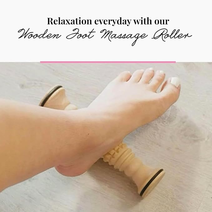 tuuli Accessories - Wooden Foot Massager, Grooved Muscle Roller, Helps Ease Muscle Tension, Supports Blood Circulation, Natural Wood Therapy Massage Tools, 8 x 2 inches - Image 7