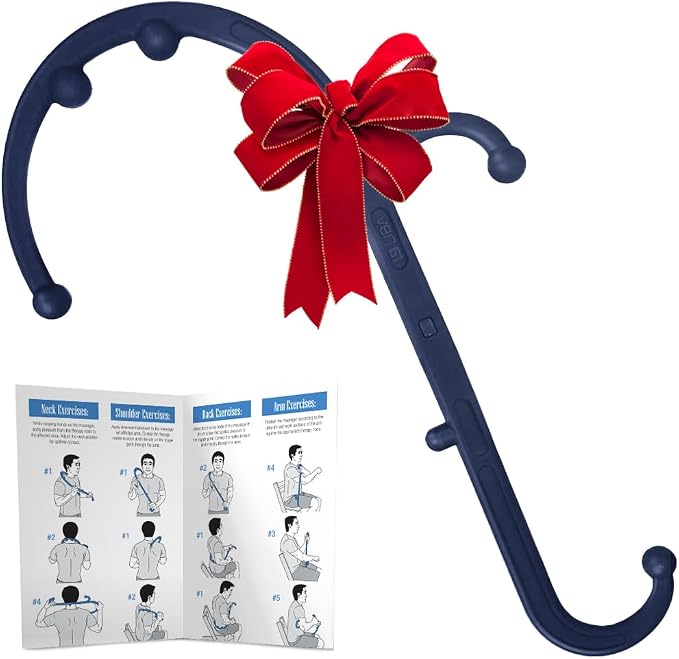 LiBa Back and Neck Massager Trigger Point Hook Therapy Tool Navy by Liba