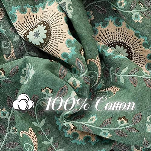 MSGKV Boho Throw Blanket 60"x80" 100% Cotton Green Blanket Couch Decor - Image 3