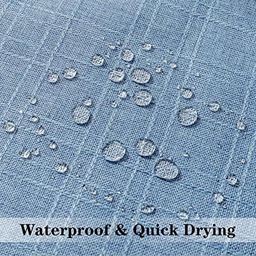 Kevin Textile Outdoor Waterproof 22”x22” Pillow Covers 2 Pack, Light Blue - Image 2