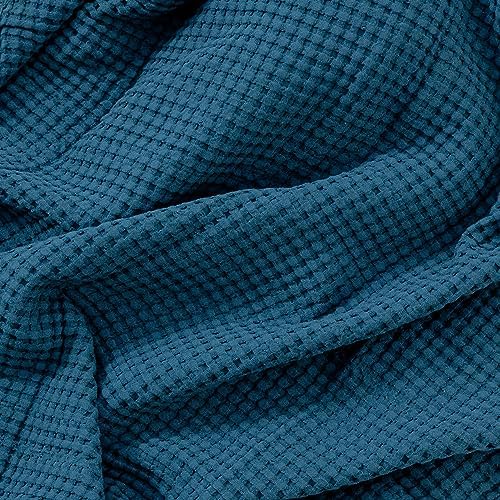 Comfy Cubs Waffle Weave Baby Blanket - 40” x 40” Cotton Blanket with Textured Design - Lightweight Swaddle for Bed, Crib, Stroller, or Couch - Soft and Cozy Cover for Toddlers, Boys & Girls - Neptune - Image 6