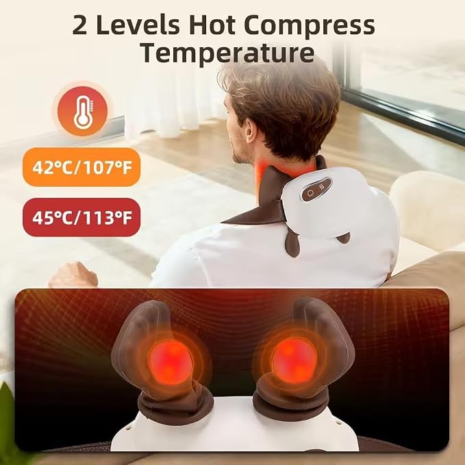 Bionic Heated Massager, Portable Shiatsu Neck and Back Massager, Electric Deep Tissue 4D Kneading Massage, Simulated Human Hand Design for Pain Relief and Muscle Relax (073pink) - Image 5