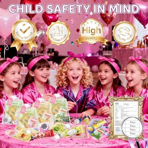 56Pcs Spa Party Supplies Set,Including 8 Spa Kits with Facial Masks Eye Patches Hand Cream Lip Balm Foot Bath Bombs,Ideal Gift for Sleepover,Spa Day,Slumber & Birthday Party Favors - Image 4