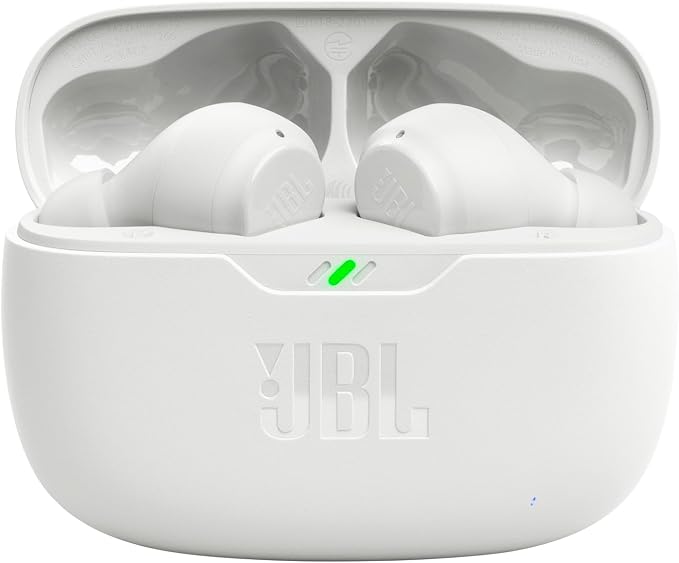 JBL Vibe Beam - True Wireless Earbuds - White | JBL Deep Bass Sound, Comfortable fit, Up to 32 8h 24h total hours of battery life with speed charging - Image 2