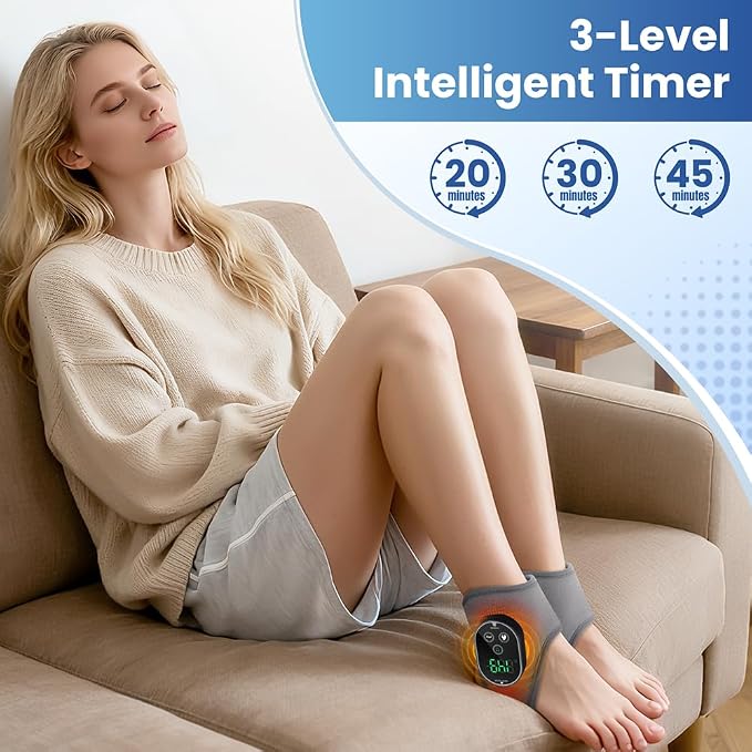 2PCS Cordless Ankle Heating Pad with Massager, Foot and Ankle Massager - Image 6