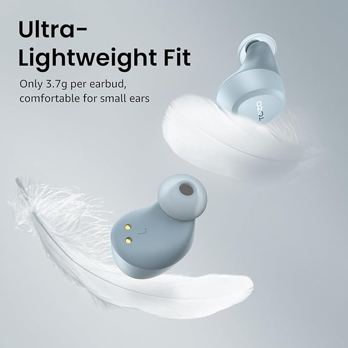 TOZO A1 Wireless Earbuds Bluetooth 5.3 Light Weight in Ear Headphones | IPX5 Waterproof,2 Mics for AI Calls,Immersive Premium Sound Bass Headset with Charging Case,32 EQ via App Blue - Image 4