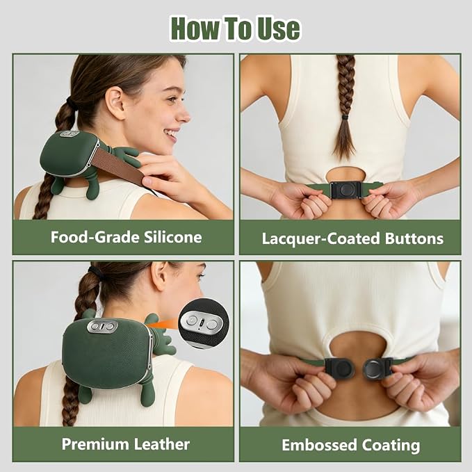 2026 New Electric Shiatsu Neck and Back Massager, Neck Massager with Heat, Shoulder Massager, 3 Intensity Levels + 2 Heat Settings, 4D Kneading Massage, Simulates a Real Palm Massage for Comfort - Image 6