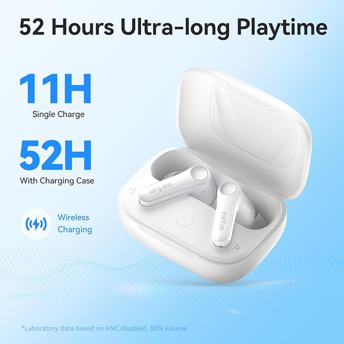 EarFun Air Pro 4 Adaptive Hybrid Noise Canceling Wireless Earbuds, 6 Mics | Qualcomm Snapdragon Sound, aptX Lossless, LDAC Hi-Res Audio, 52H Playtime, Bluetooth 5.4, In-Ear Detection, Glossy White - Image 6