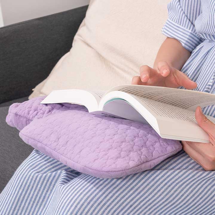 Fashy Hot Water Bottle with Quilted Cotton Purple Cover (2L, 67oz) – Made in Germany - Image 4