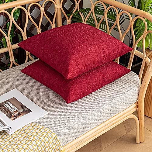 Kevin Textile Outdoor Waterproof 22”x22” Pillow Covers 2 Pack, Red - Image 7