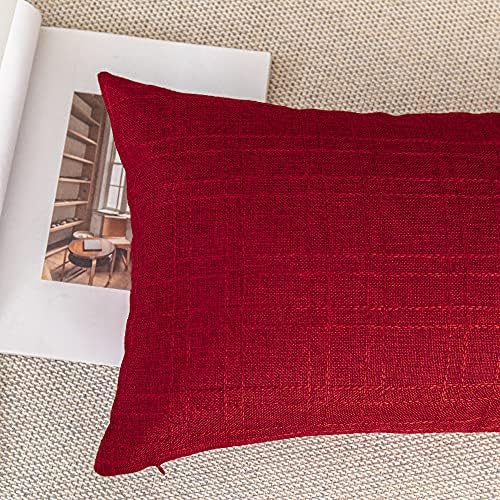 Kevin Textile Outdoor Waterproof 12”x20” Lumbar Pillow Covers 2 Pack, Red - Image 4