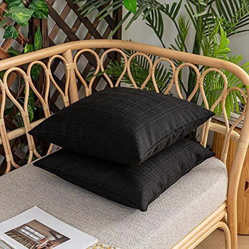 Kevin Textile Outdoor Waterproof 22”x22” Pillow Covers 2 Pack, Black - Image 5