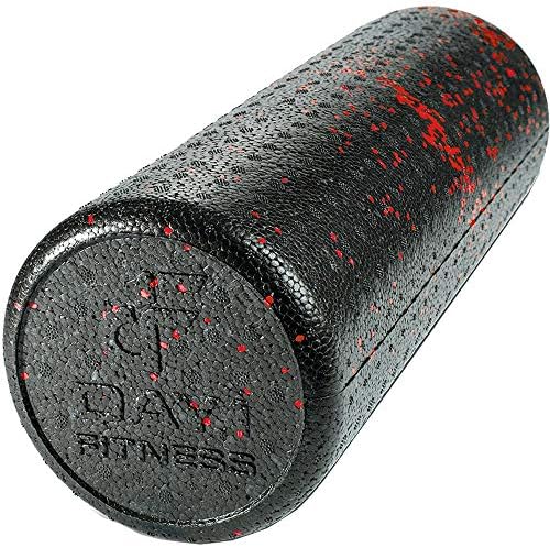 Day 1 Fitness High Density Muscle Foam Rollers - Sports Massage Rollers for Stretching, Physical Therapy, Deep Tissue, Myofascial Release - Ideal for Exercise and Pain Relief - Speckled Red, 18” by Day+1+Fitness