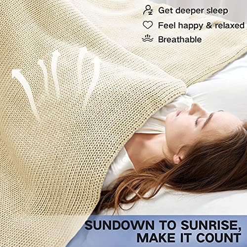 Guohaoi Knitted Weighted Blanket for Adults, 50"x60" 7lbs Full/Queen Size - Image 6