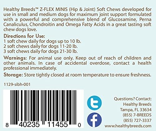 Healthy Breeds Siberian Husky Z-Flex Minis Hip and Joint Support Soft Chews 60 Count - Image 3