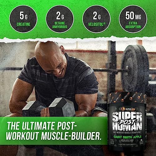 Alpha Lion Superhuman Post Workout Recovery, Muscle Builder Drink, Creatine Powder + More for Lean Muscle Growth, Strength & Volume, Supplement for Women & Men (25 Servings, Gainy Smith Apple) - Image 3