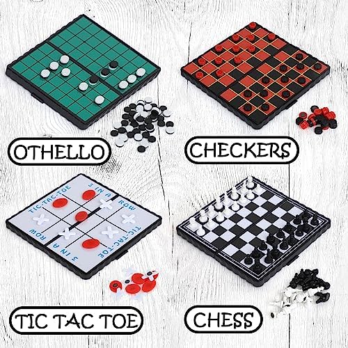Point Games Travel Board Game Set - Bundle Pack of 4 Classic Magnetic Games, Stocking Stuffers for Kids Includes Individual Boards & Pieces - Image 2