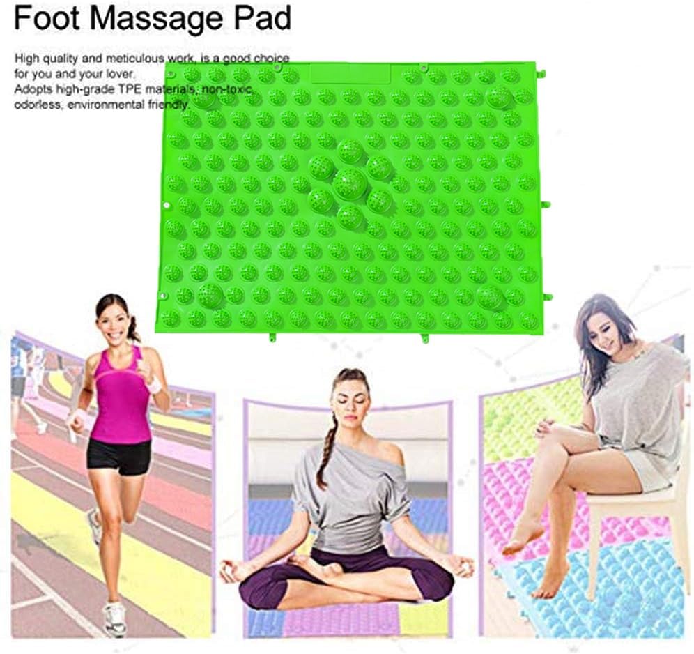Foot Massage Mat Acupressure Mat Reflexology Walking Toe Plate Massage Pad Bathroom Yoga Anti-Slip Outdoor Game 4PCS (Green) - Image 3