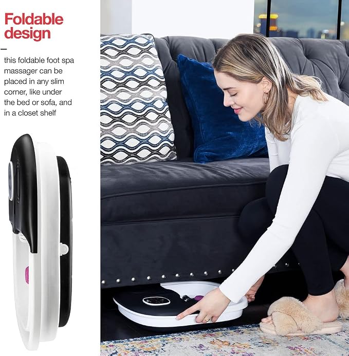 Medical king Foot Spa with Heat and Massage and Jets Includes A Remote Control A Pumice Stone Collapsible Massager with Bubbles and Vibration - Image 6