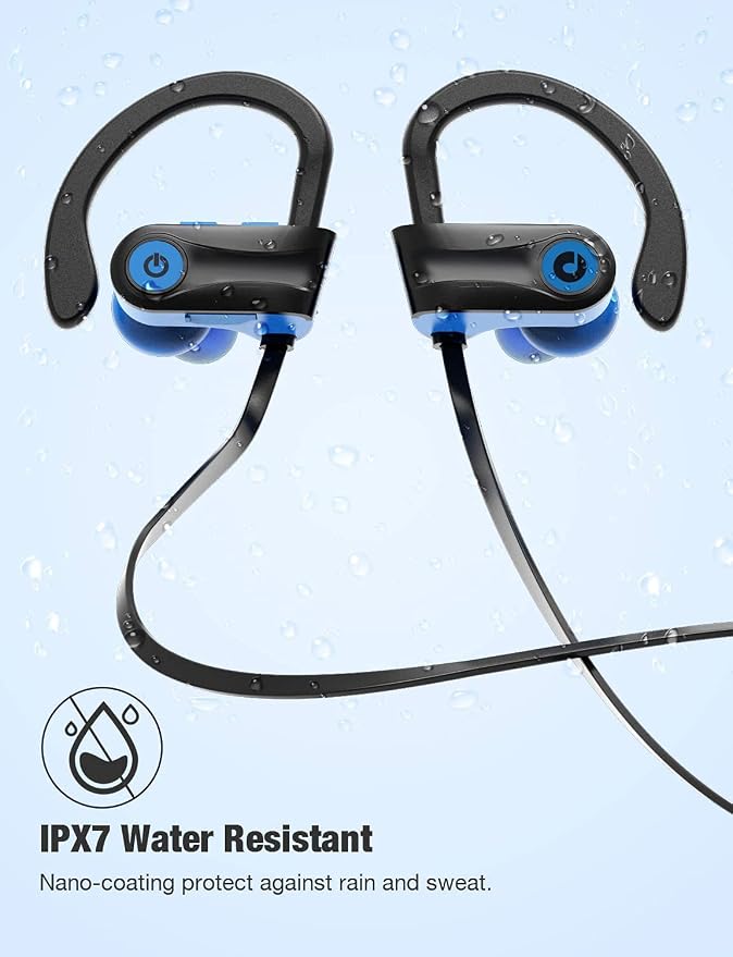 Bluetooth Headphones, Otium Wireless Sports Earbuds, Waterproof IPX7 w/Mic, HD Stereo in-Ear Earphones, Case, Fast Pairing, Gym Running Workout, 10 Hrs Battery Noise Cancelling Headsets - Image 5
