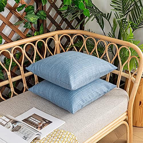Kevin Textile Outdoor Waterproof 18”x18” Pillow Covers 2 Pack, Light Blue - Image 4
