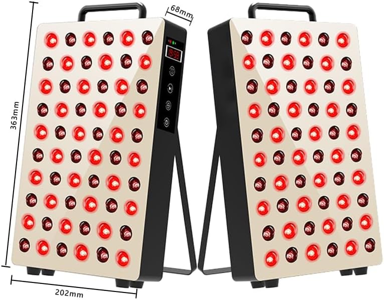 Red Therapy Panel 105 W with 60 Dual-Chip LEDs (630/660/810/850/940 nm) – High Power Near-Infrared Light for Face & Body Wellness & Relaxation (Gold) - Image 5