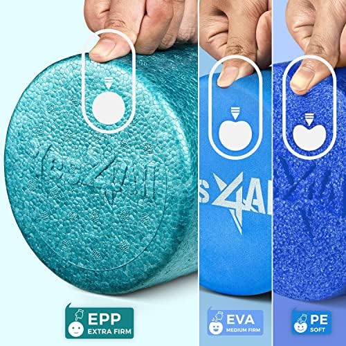 Yes4All High-Density EPP Round Back Roller Foam, Exercise Foam Roller for Yoga, & Pilates, Multiple Sizes and Colours, Turquoise - 18 inches - Image 3