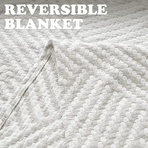 jinchan 100% Cotton Muslin Blanket Twin Boho Throw Blanket 60x80 Stone Gray - Image 4