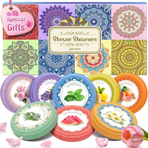 Qivatex Shower Steamers Aromatherapy, SPA Relaxation Shower Bombs for Women by Qivatex