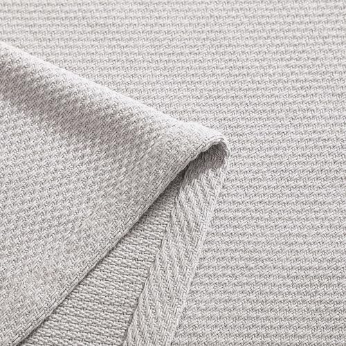 Tommy Hilfiger - King Cotton Blanket, Textured Pique Weave Bedding, Medium Weight Soft Blanket, Anti-Pilling & Fade Resistant, Ideal for Layering, Oeko-TEX Certified (Grey) - Image 6