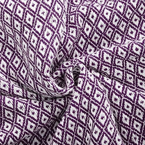 Americanflat 50x60 Throw Blanket - Soft and Breathable Cotton Throw Blanket for Couch, Bed, Chair - Decorative Blankets Perfect for Home, Office, or Outdoor Use - Purple and White Mini Diamond - Image 4