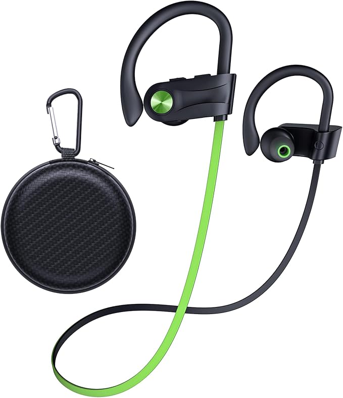 JOYWISE Bluetooth Headphones, Wireless Earbuds IPX7 Waterproof for Gym | Bluetooth 5.3 Headphones with 16Hrs Playtime Stereo Bass Headsets with Mic Running Headsets with Earhooks for Sports Running by WirelessEarbuds