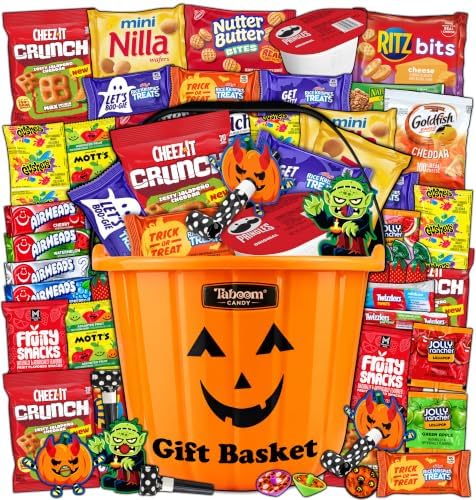 Halloween Care Package, Gift Basket Assorted Candy & Snacks, 45 Count by Taboom