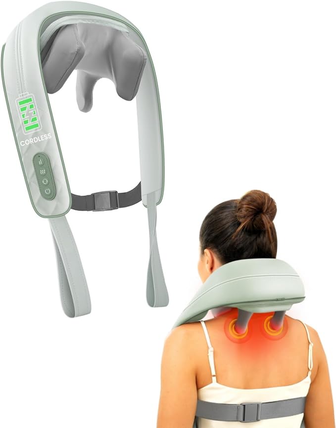 Snailax Cordless Shiatsu Neck & Shoulder Massager with Heat, FSA Eligible by Snailax