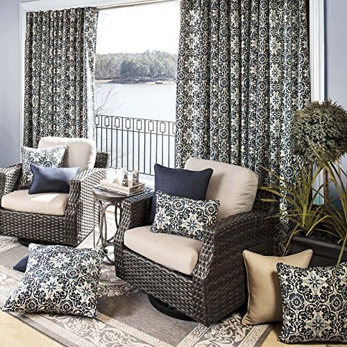 Pillow Perfect Outdoor/Indoor Solar Linen Throw Pillows, 18.5" x 18.5", Beige, 2 Count - Image 2