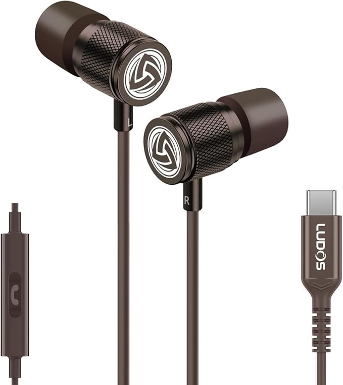 LUDOS Ultra USB C Headphones for iPhone 17 16 15 Pro Max Plus Air iPad Pro, 5 Years Warranty, Magnetic USB-C Earbuds for Samsung Galaxy S24 S23 Ultra S22 S21 FE S20 A55 A54 A53, USB Type C Earphones by Ludos